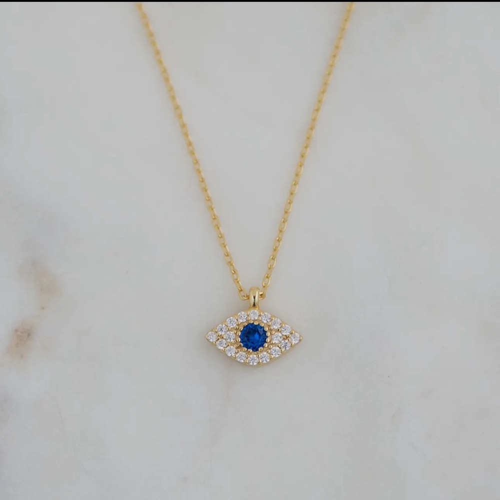 ✨2X Host Pick✨Sapphire Evil Eye Necklace- Rose Gold